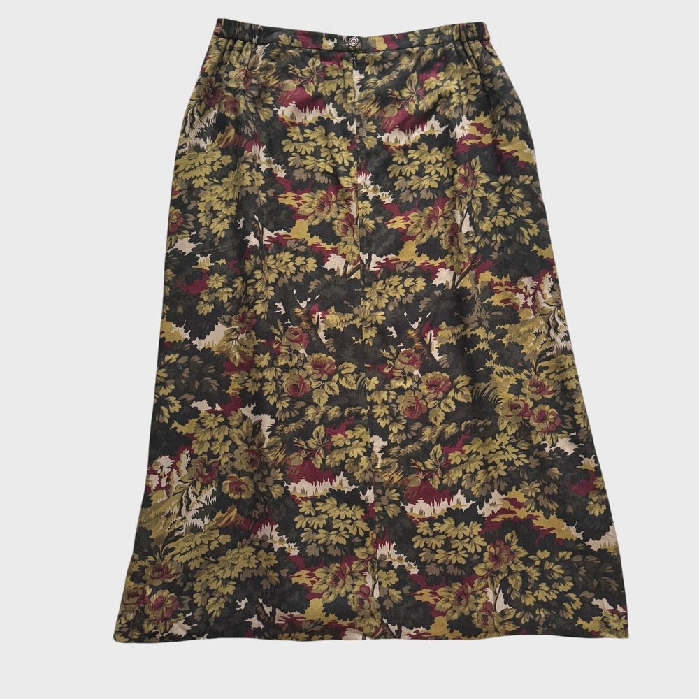 Jones New York Country Floral Tapestry Maxi Skirt 14 Dark Academia earthy boho